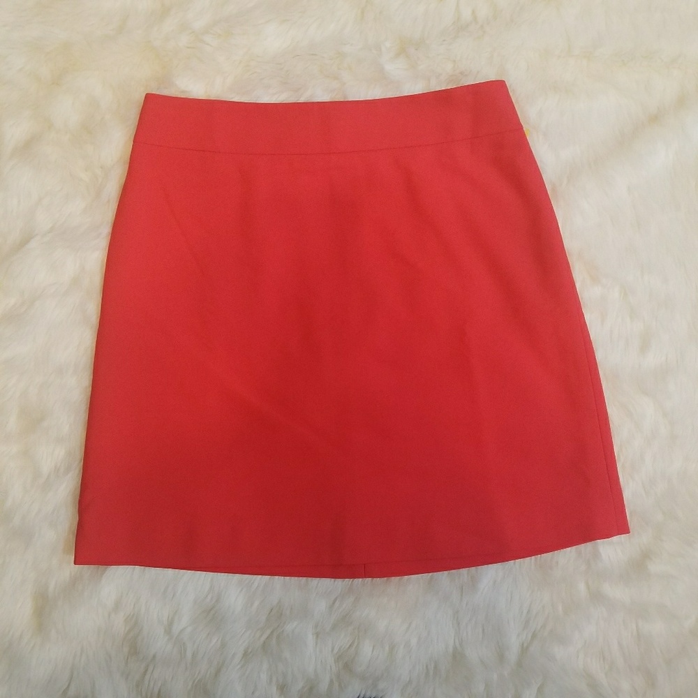 Ann Taylor Coral Cotton Blend Skirt